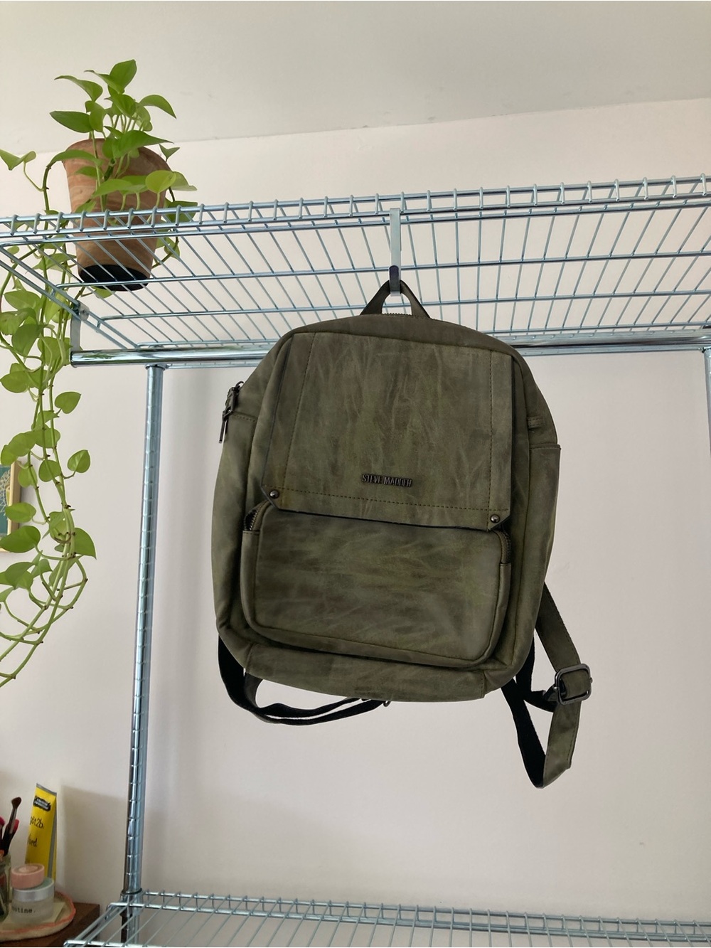 Olive Green Small Backpack - Casual Daypack